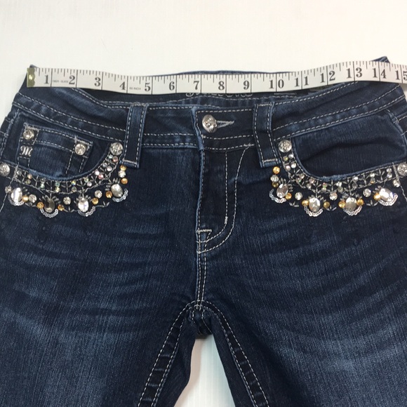 Miss Me Women’s Signature Ankle Skinny Blue Jean with Sequins Rhinestones. Sz 28 - Picture 8 of 11